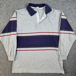 VTG 90s Northern Reflections Rugby Shirt Mens Large Striped Long Sleeve Cotton